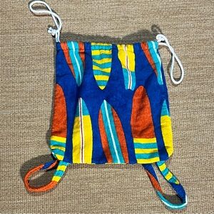 Terry Cloth Drawstring Backpack Beach Bag Great Condition